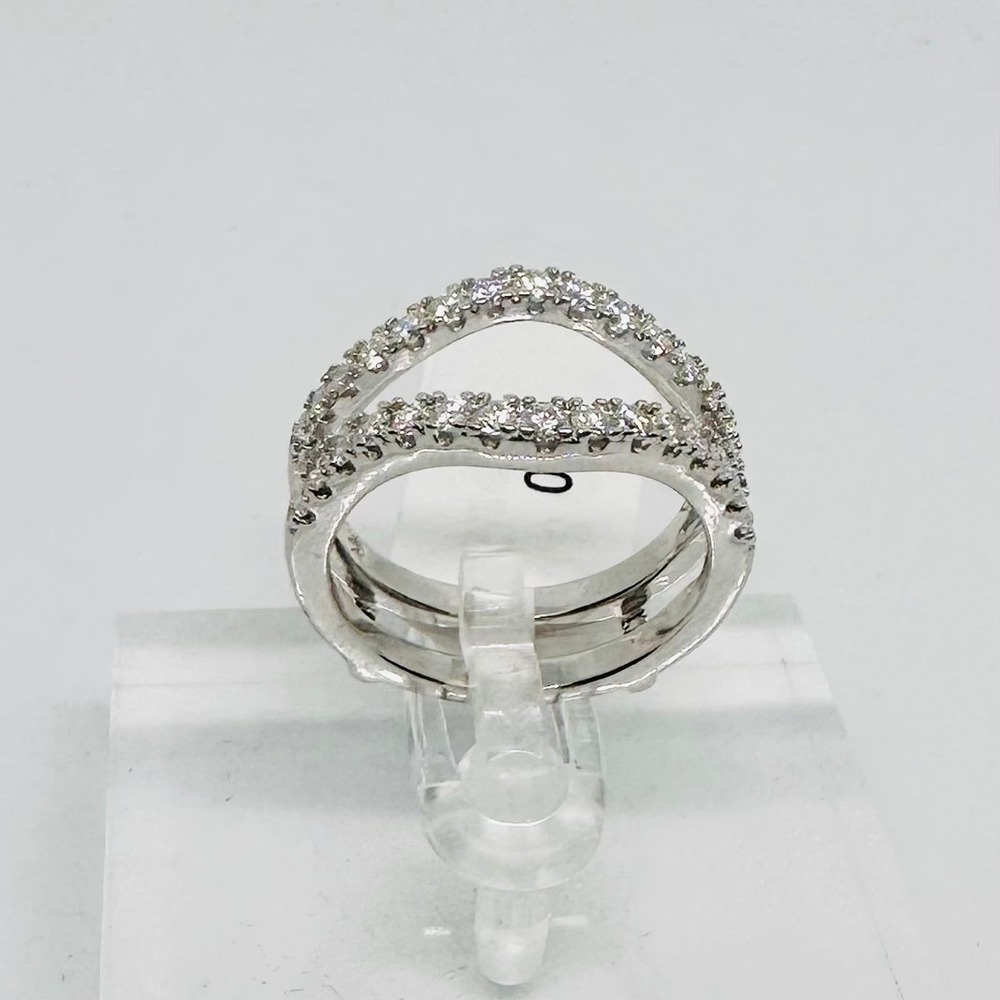 Moissanite Diamond Enhancer Ring Guard Wedding Band Anniversary 925 18k - Picture 6 of 11